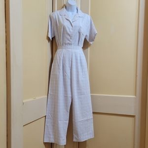 Vintage PJ Short Sleeve Button Down White Pastel  Plaid SeT